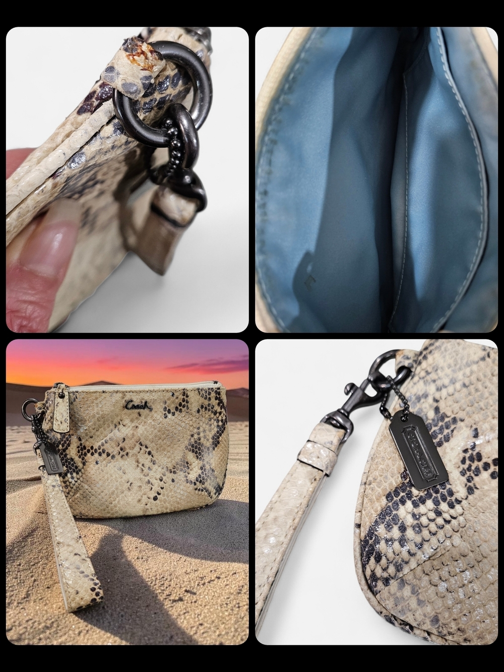 Coach 2011 Madison Python Embossed Hobo Bag w/matching Wristlet - Picture 9 of 16
